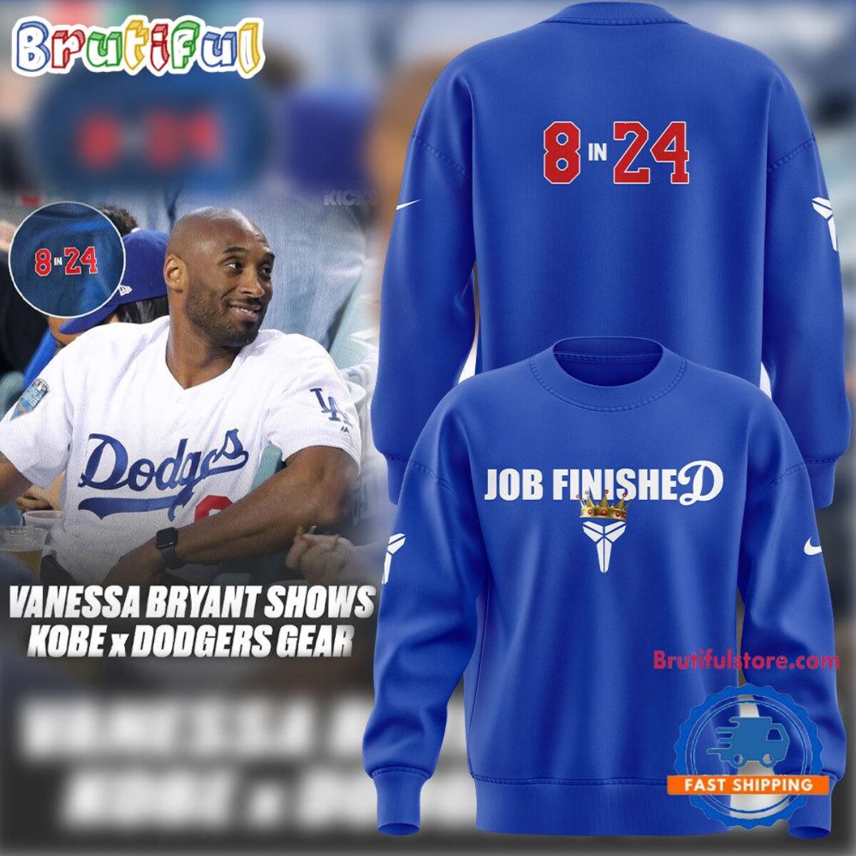 Vanessa Bryant Shares Kobe x Los Angeles Dodgers Apparel After