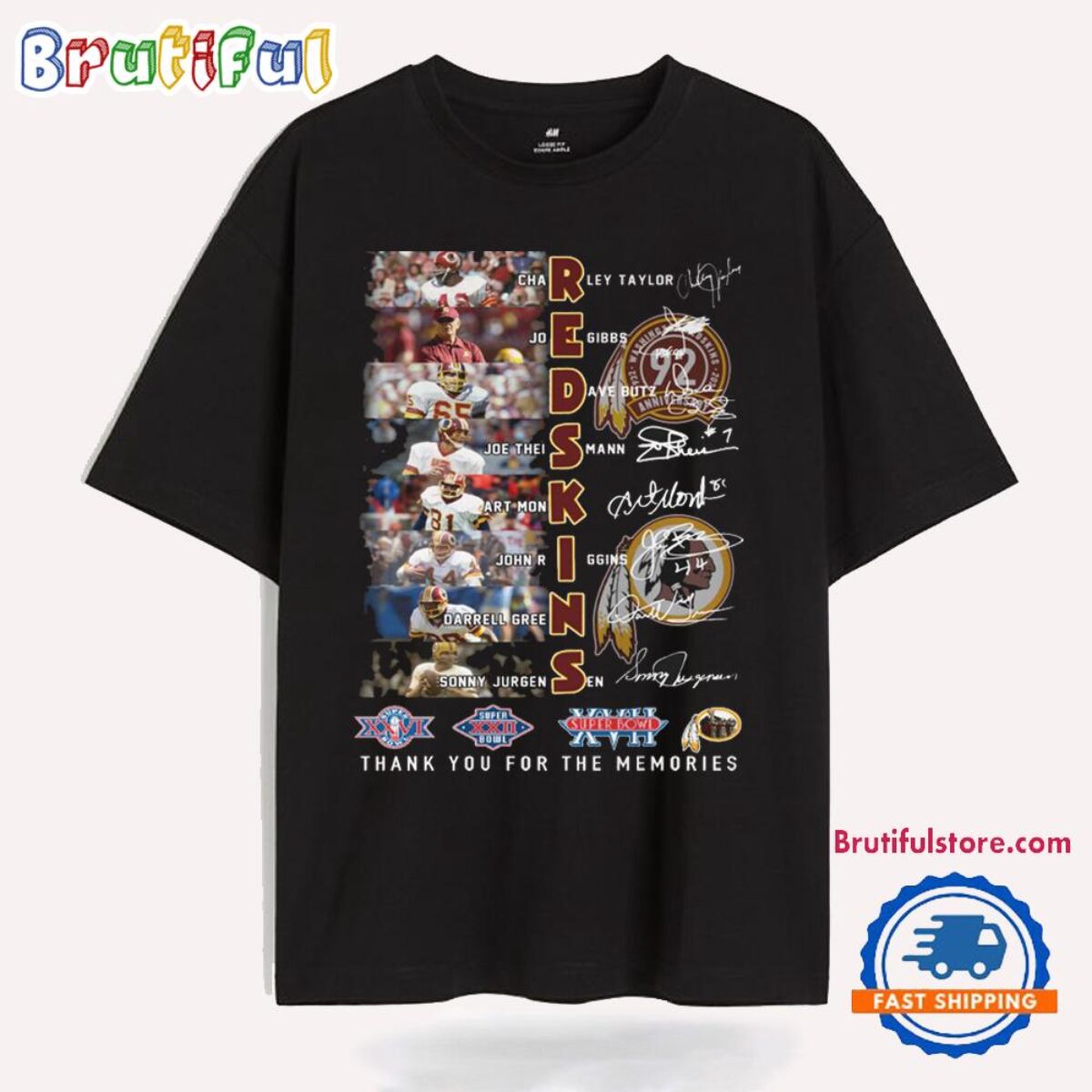 Washington Redskins Team Player Graphics Signature Thank You For
