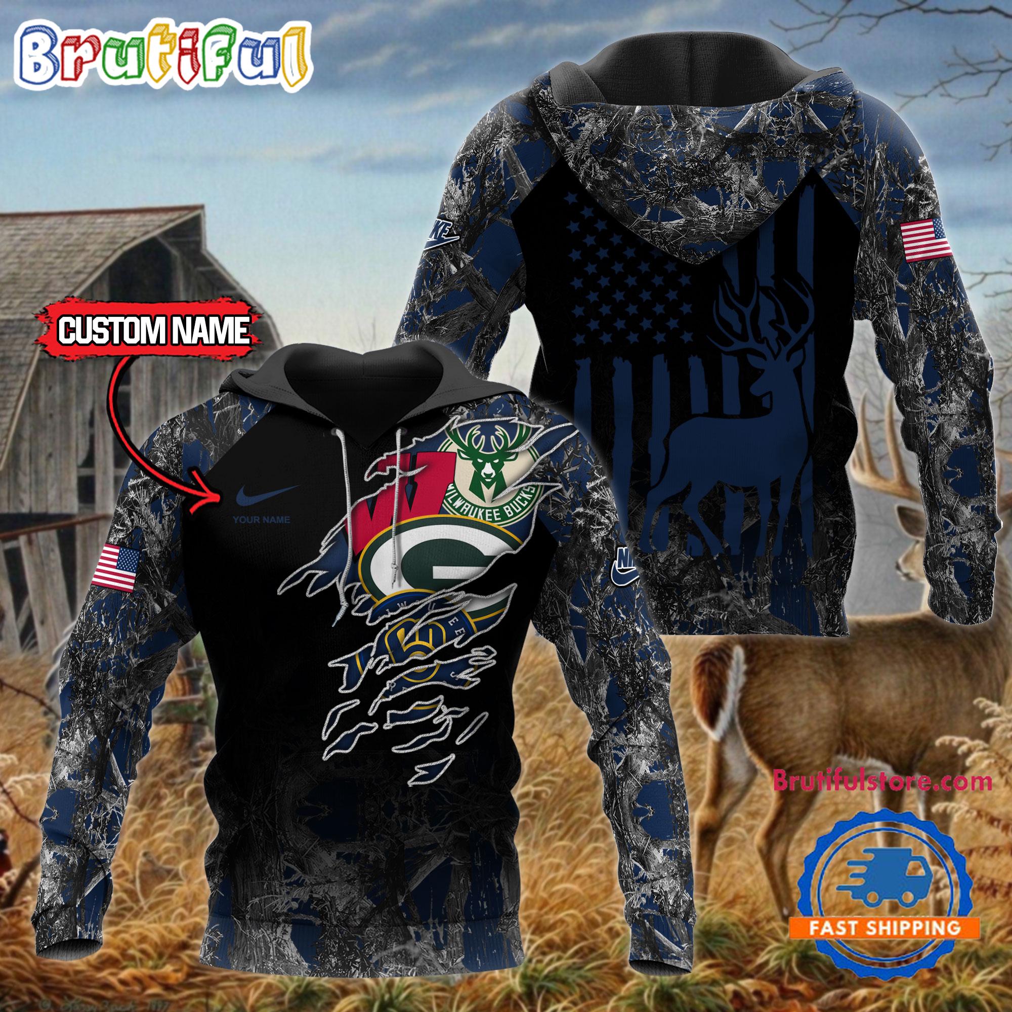 Wisconsin Sports Hunting New Design Hoodie, Hunting Sporty 3D Shirt