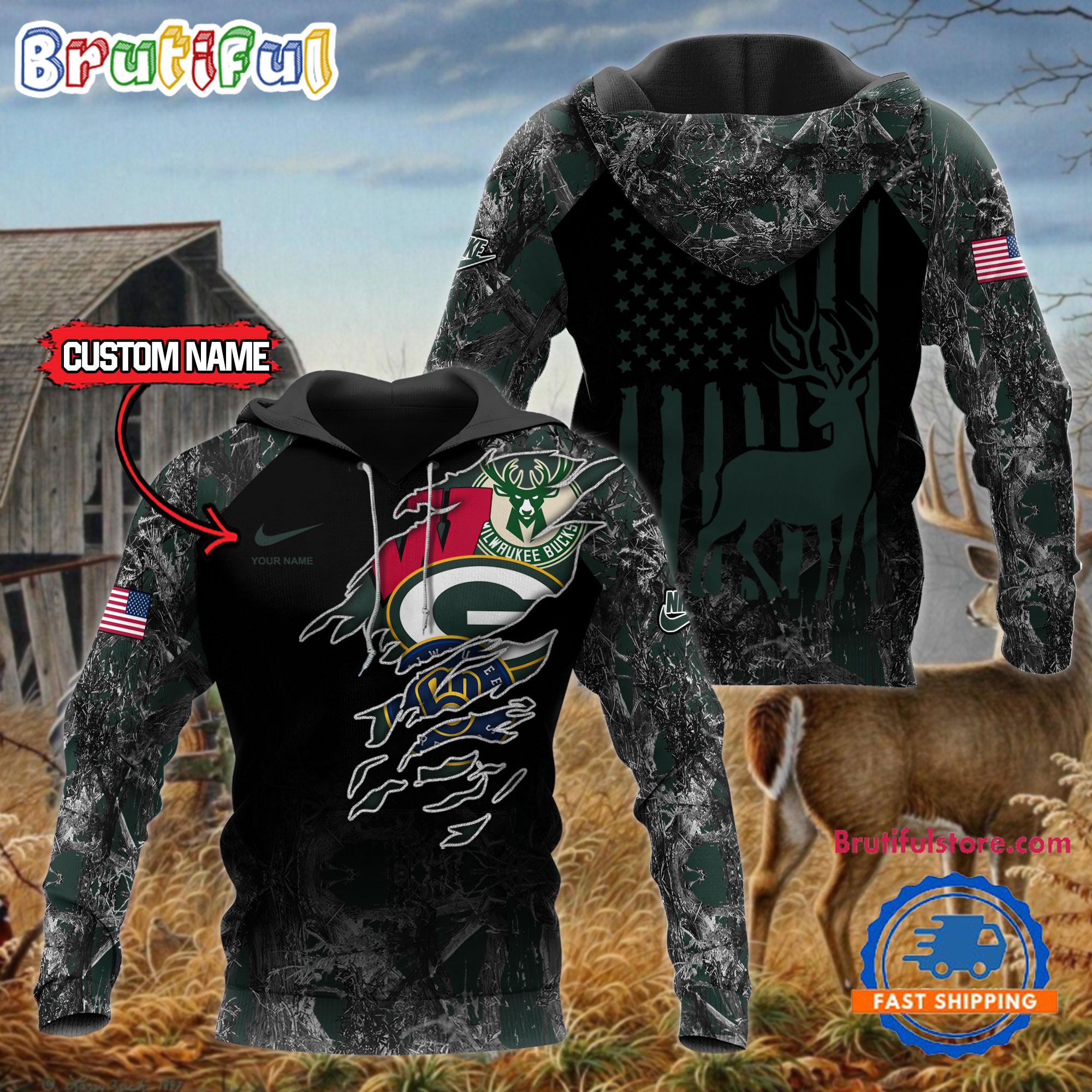 Wisconsin Sports Hunting Style Limited Hoodie Shirt, Wisconsin Sports Hunting 3D Shirt