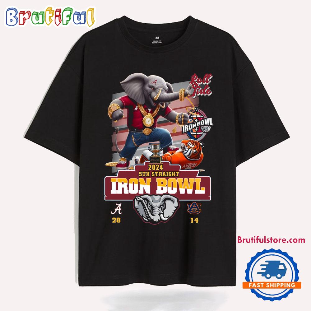 Alabama Crimson Tide Football 2024 5th Straight Iron Bowl T Shirt