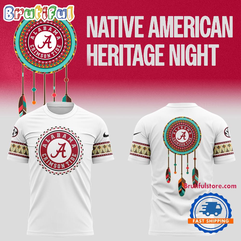Alabama Crimson Tide Football Native American Heritage White T Shirt
