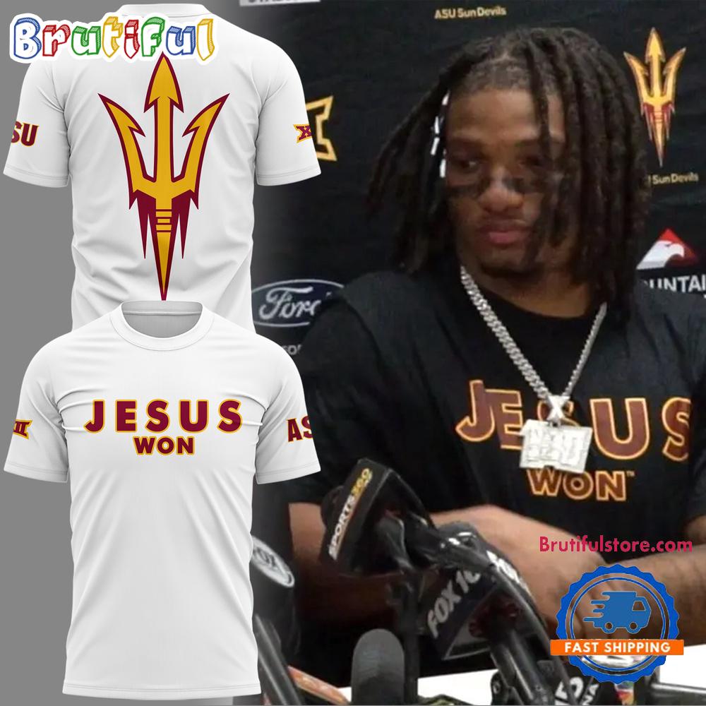 Arizona State Sun Devils JESUS WON 2024 White T Shirt