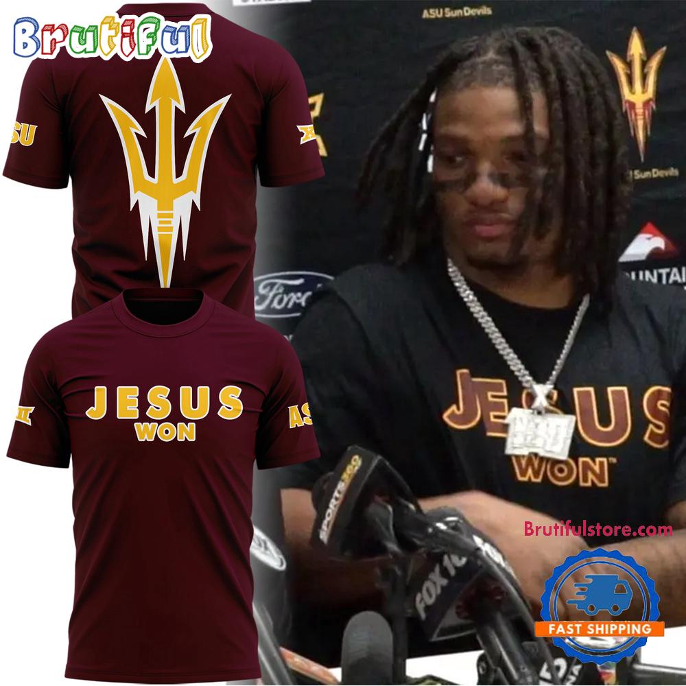 Arizona State Sun Devils JESUS WON Limited Edition New T Shirt
