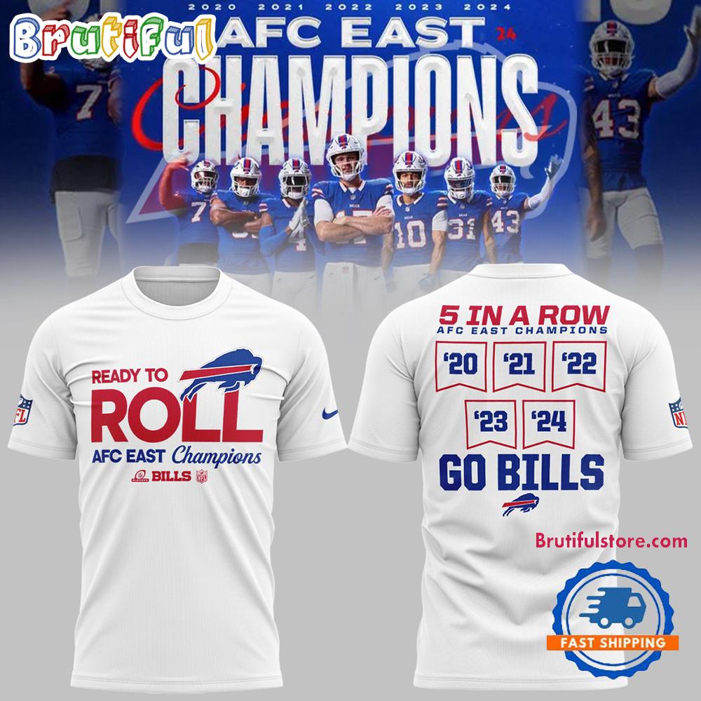 Buffalo Bills AFC EAST Champions 2024 Christmas Limited Edition White T Shirt