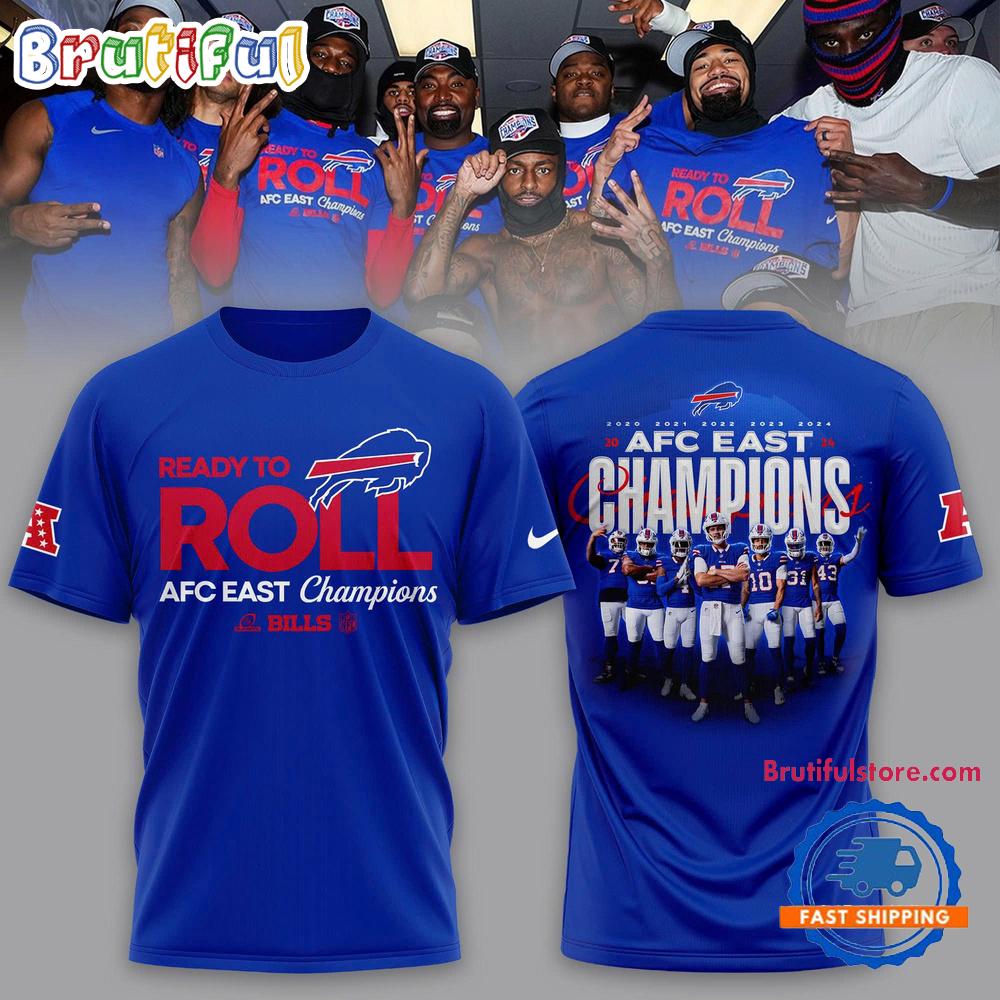 Buffalo Bills Royal 2024 AFC East Division Champions Locker Room Trophy Collection T Shirt