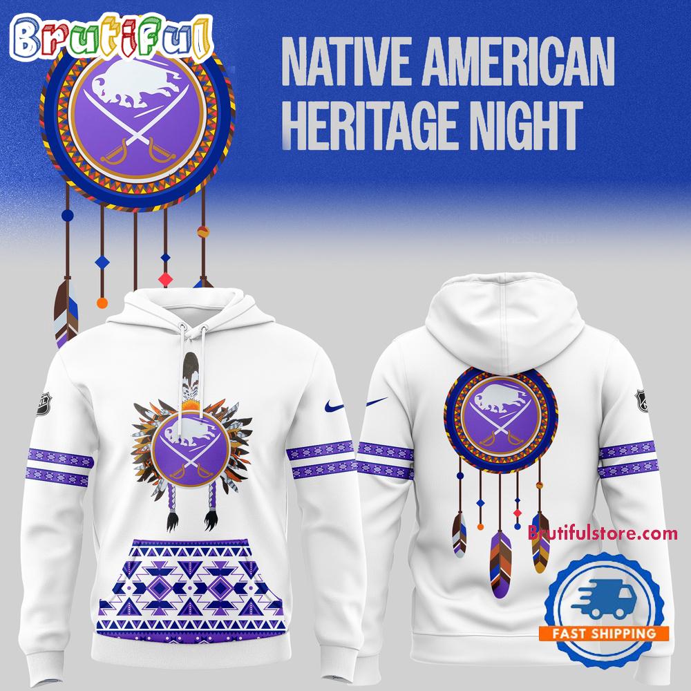 Buffalo Sabres Native American Heritage Month 2024 White Hoodie Shirt