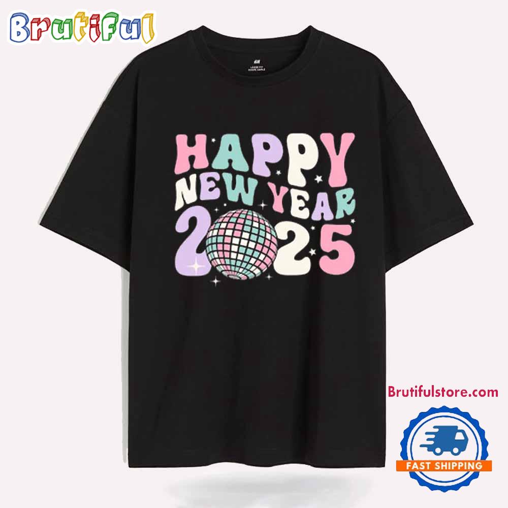 Happy New Year 2025 Shirt, Retro New Year Tee, Christmas 2025 T Shirt