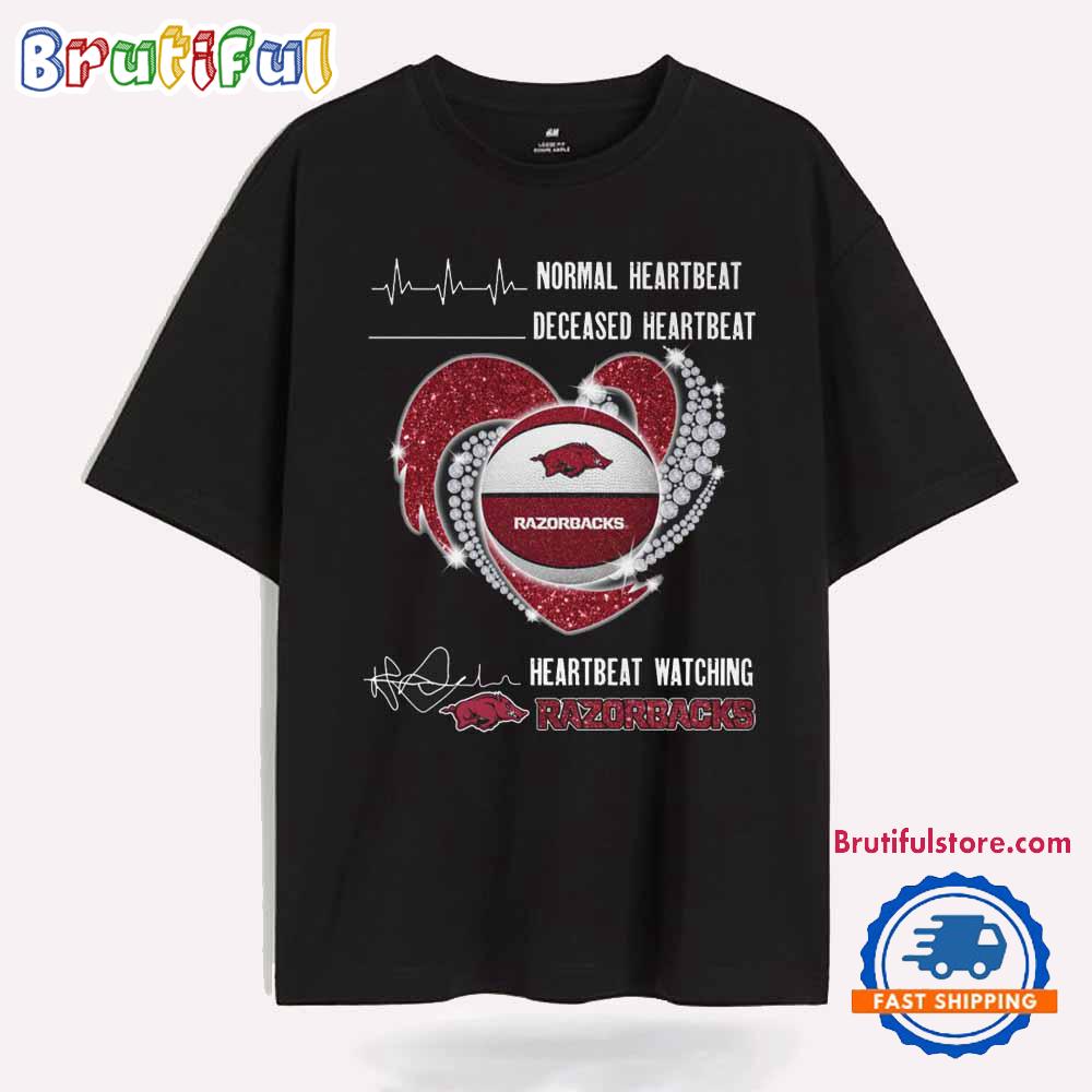 Heartbeat Watching Arkansas Razorbacks 2025 Unisex T Shirt