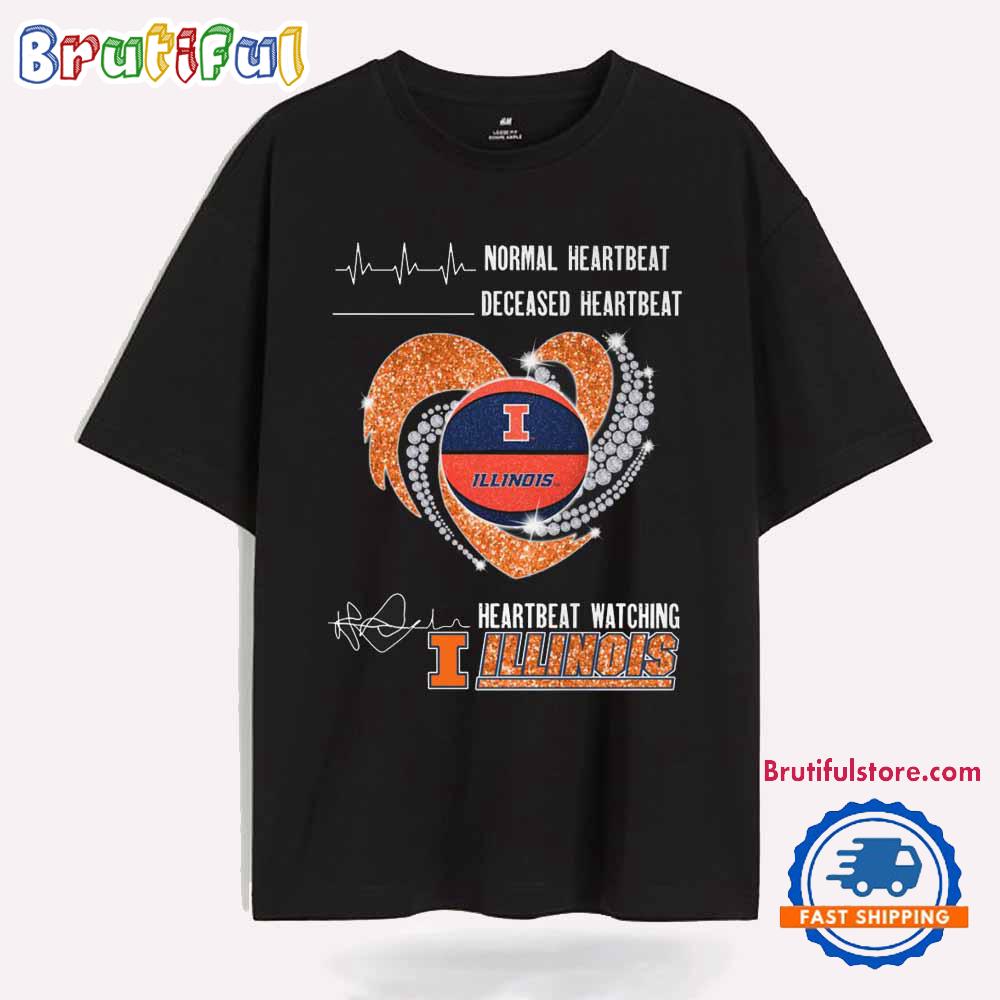 Heartbeat Watching Illinois Fighting Illini 2025 Unisex T Shirt