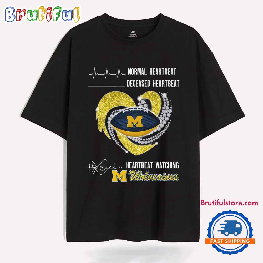 Heartbeat Watching Michigan Wolverines 2025 New T Shirt