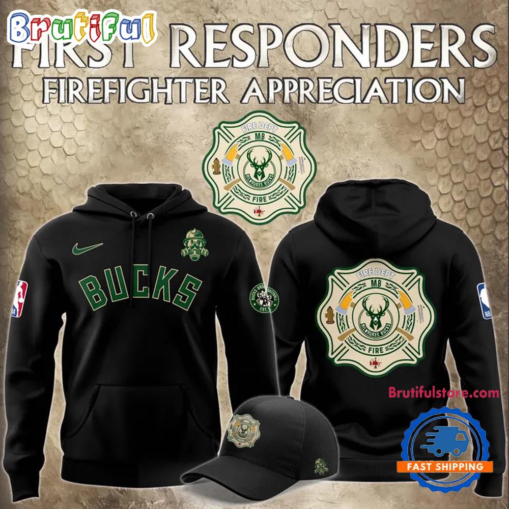 Milwaukee Bucks NBA 2024 Firefighter Appreciation Night Hoodie