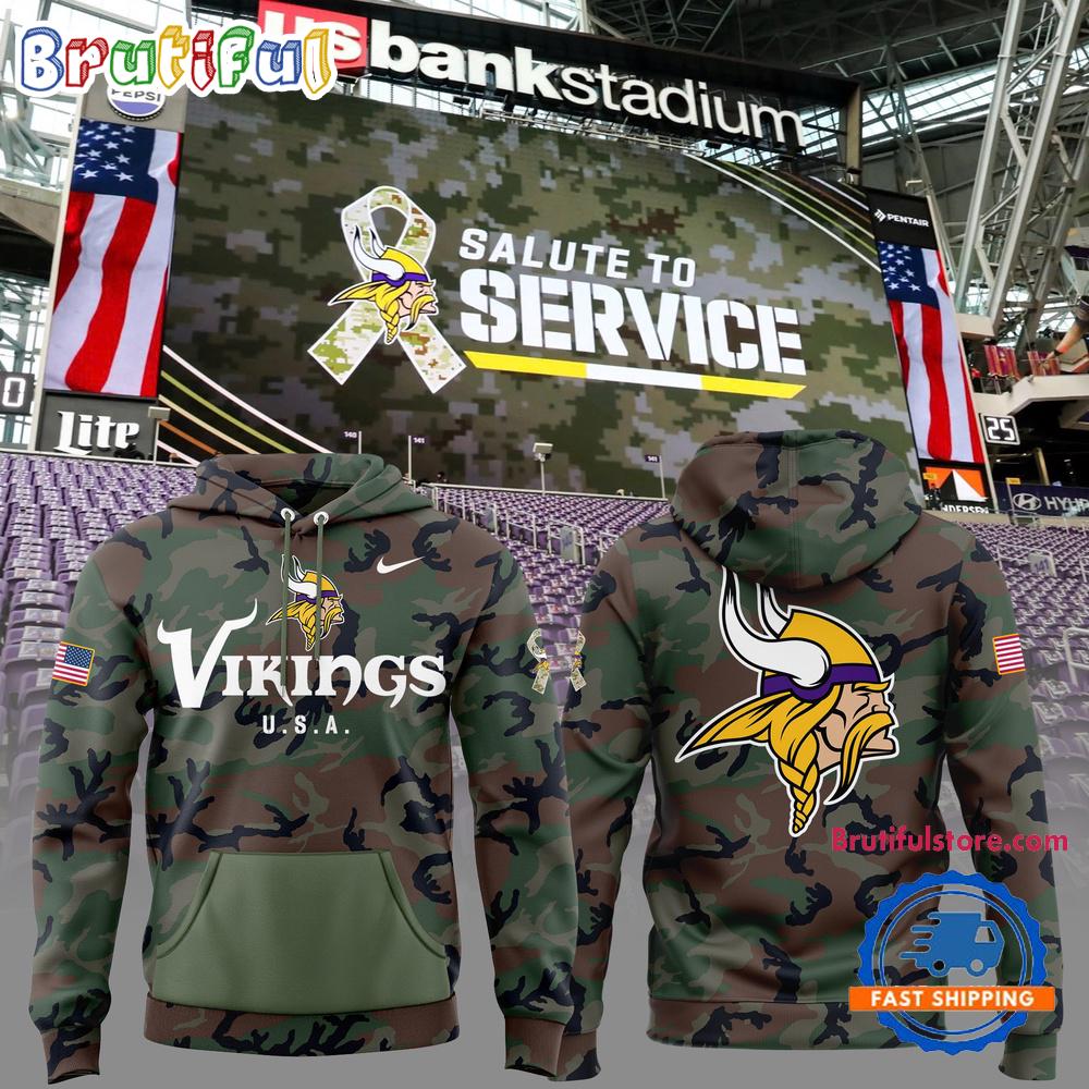 Minnesota Vikings Special Veterans Military Appreciation Hoodie Shirt