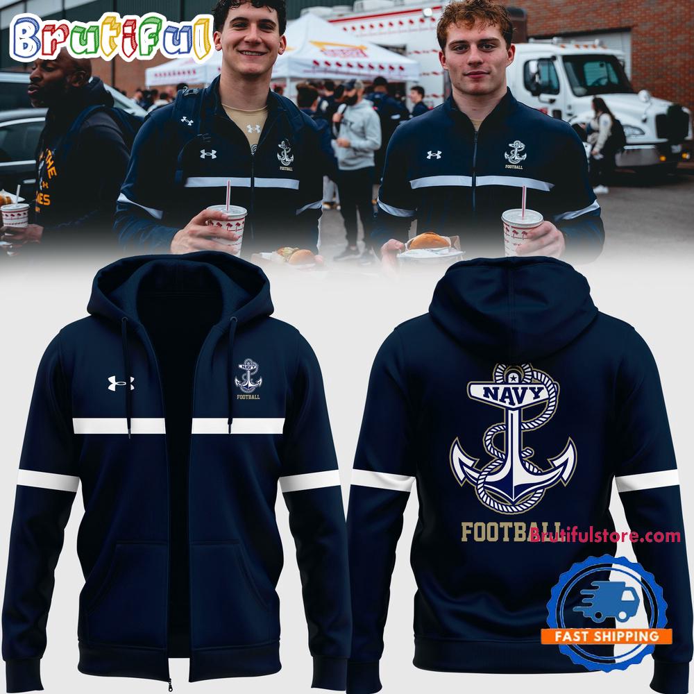 Navy Midshipmen 2025 New Design Zip Hoodie
