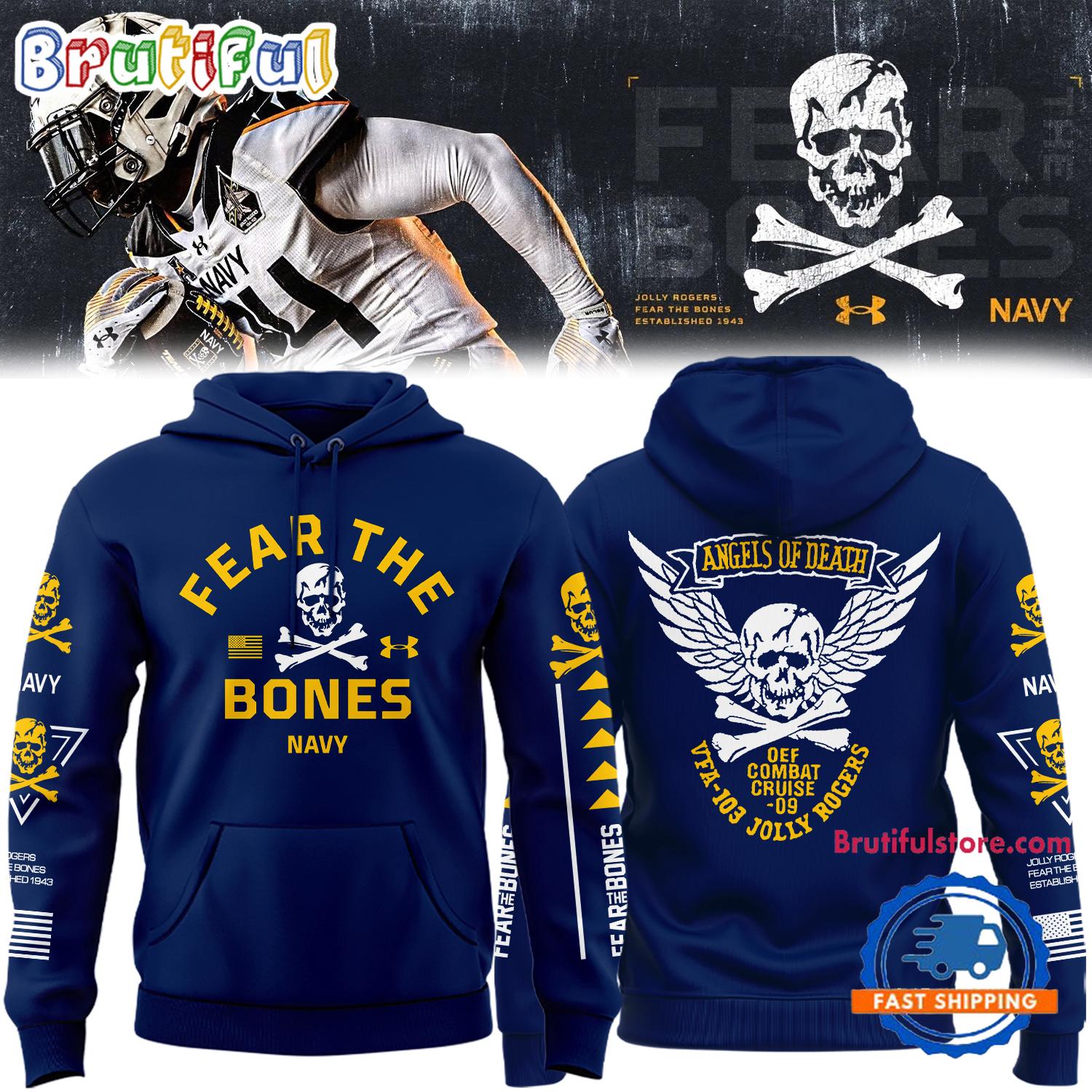 Navy Midshipmen Angel Of Death Jolly Rogers Hoodie Shirt