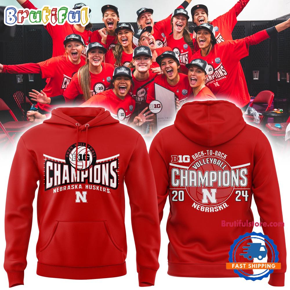 Nebraska Huskers Back To Back Big Ten Women’s Volleyball Regular Season Champions Hoodie