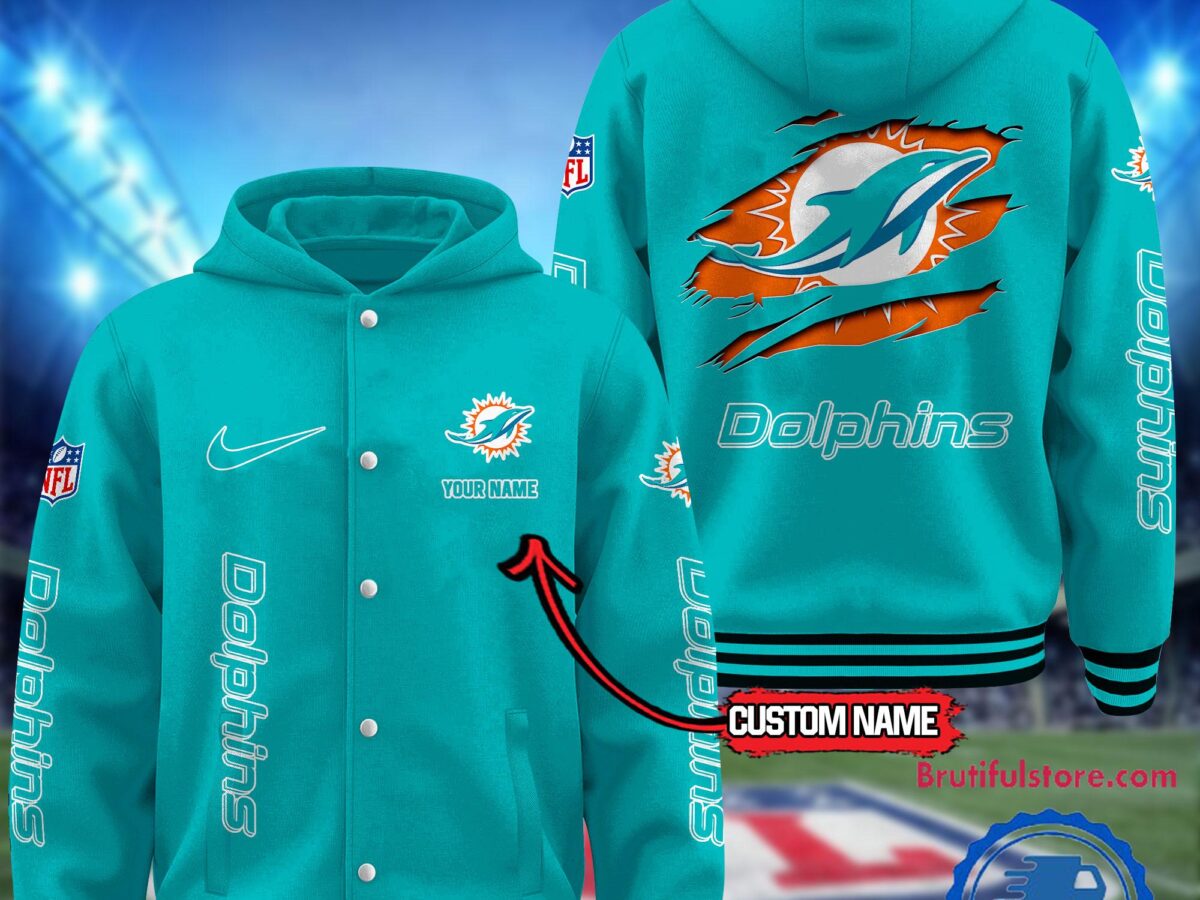 NFL Miami Dolphins Football New Season Design Hooded Baseball