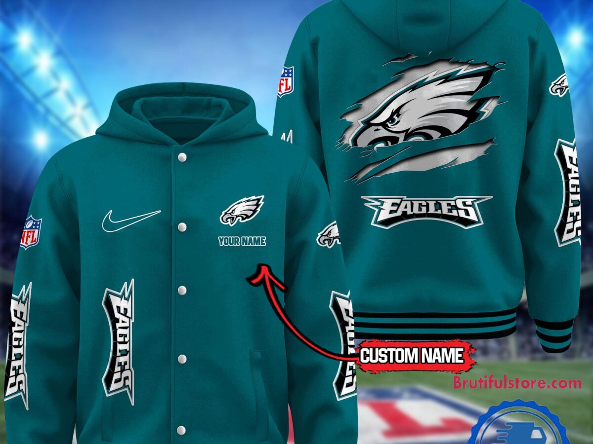 NFL EAGLES 3段ロゴプリントパーカー ×ヴィンテージ バイカラーベスト nfl-philadelphia-eagles-