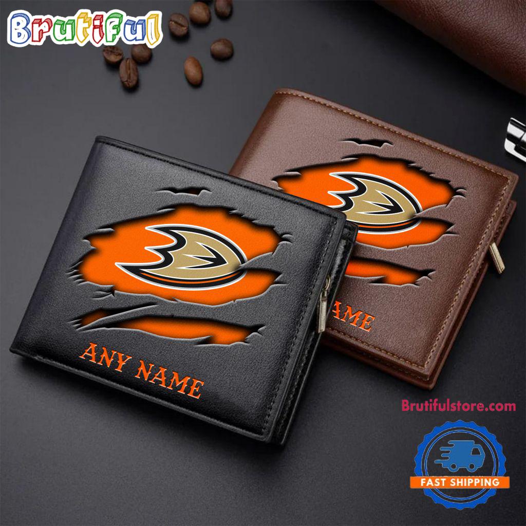 NHL Anaheim Ducks Custom Name Wallet, Hockey Team Design Men's Wallet