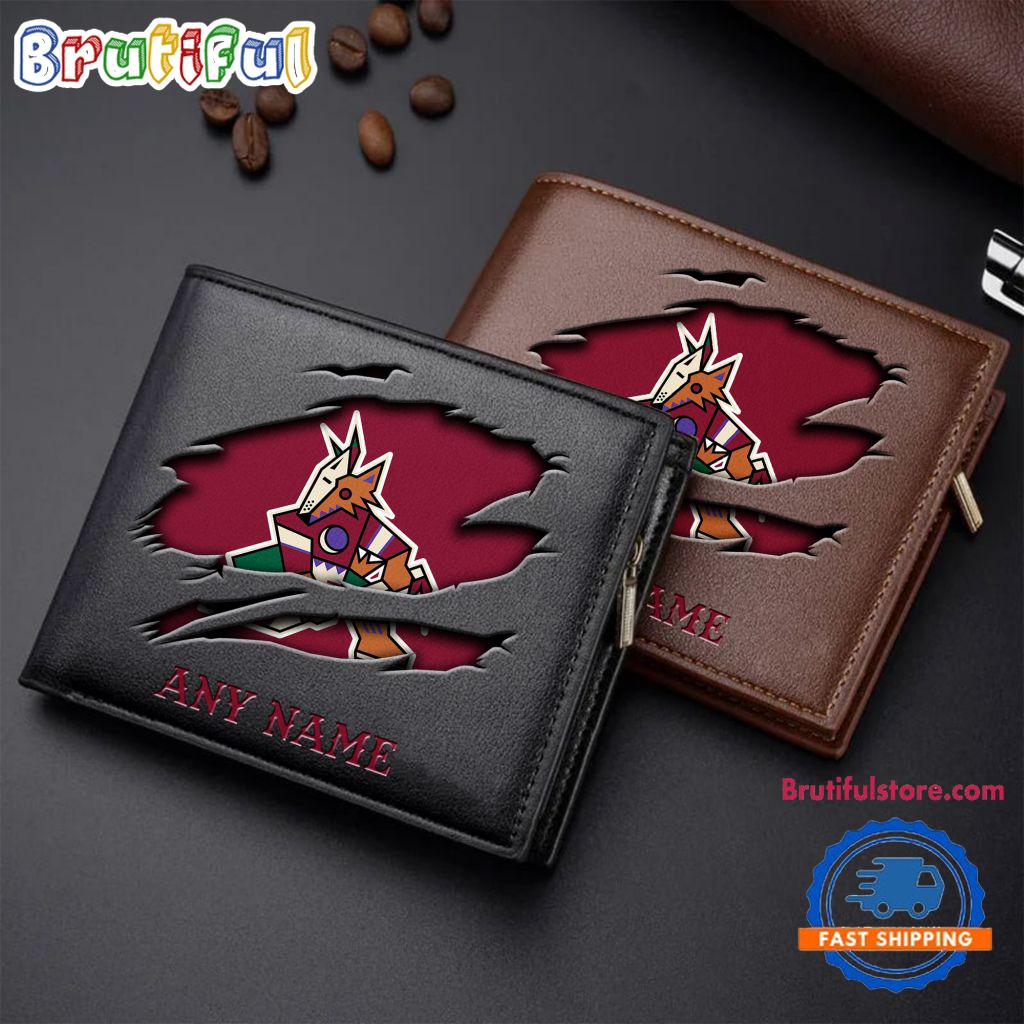 NHL Arizona Coyotes Custom Name Wallet, Hockey Team Design Men's Wallet
