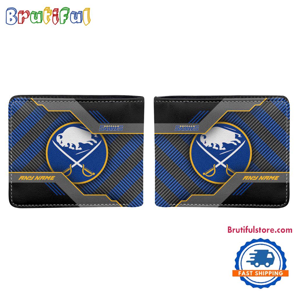 NHL Buffalo Sabres Hockey Logo Team Personalized Name Black Men's Wallet