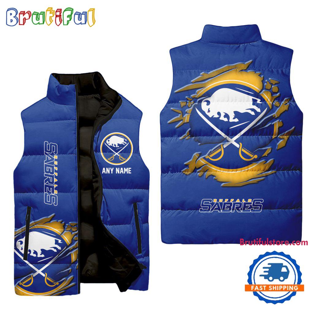 NHL Buffalo Sabres Personalized Hockey Logo Team Sleeveless Puffer Jacket