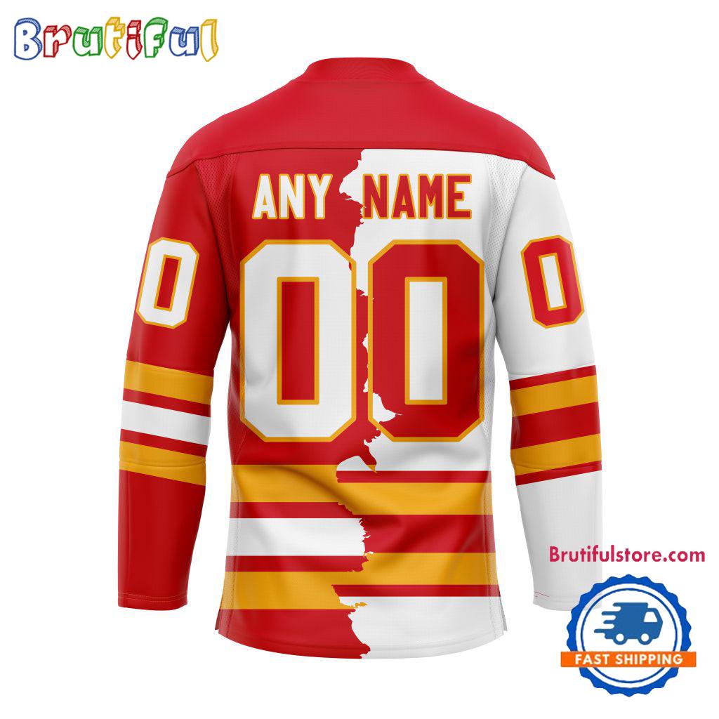 NHL Calgary Flames Home Mix Away New Design Hockey Jersey
