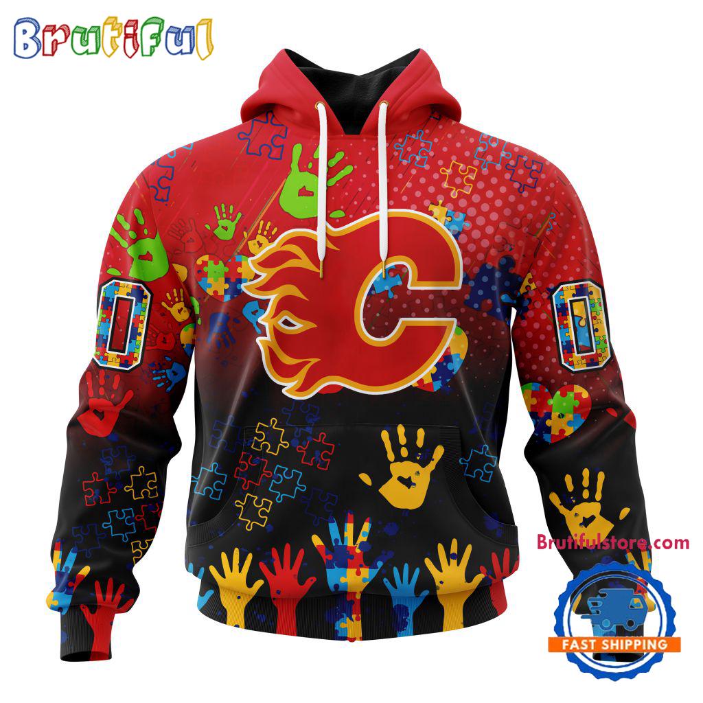 NHL Calgary Flames Special Autism Awareness Personalization Hoodie, TShirt, Sweatshirt