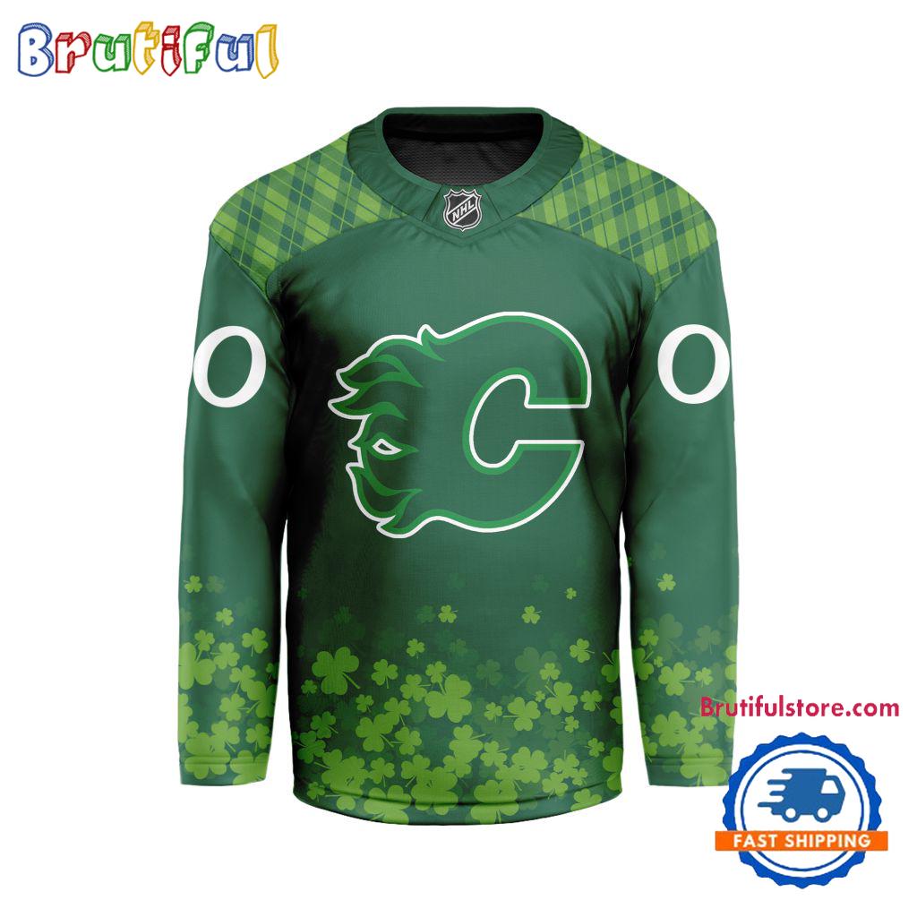 NHL Calgary Flames St.Patrick's Day New Design Hockey Jersey, NHL Patricks Day Jersey