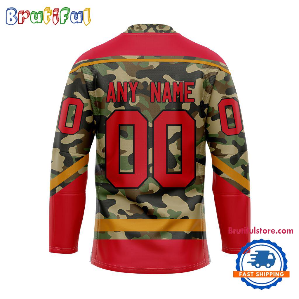 NHL Chicago Blackhawks Camo Veterans Custom Hockey Jersey