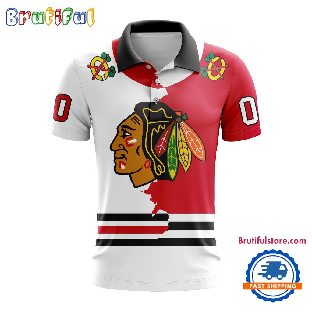 NHL Chicago Blackhawks Personalize Home Mix Away Kits Polo Shirts