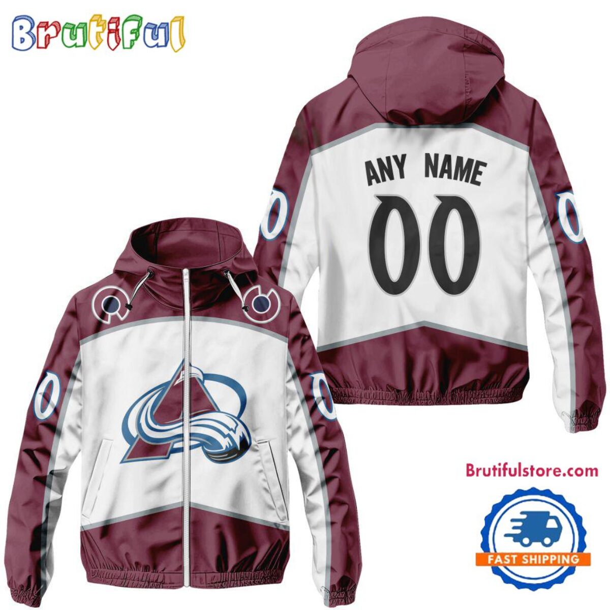 NHL Colorado Avalanche Away Windbreaker Outdoor Jacket