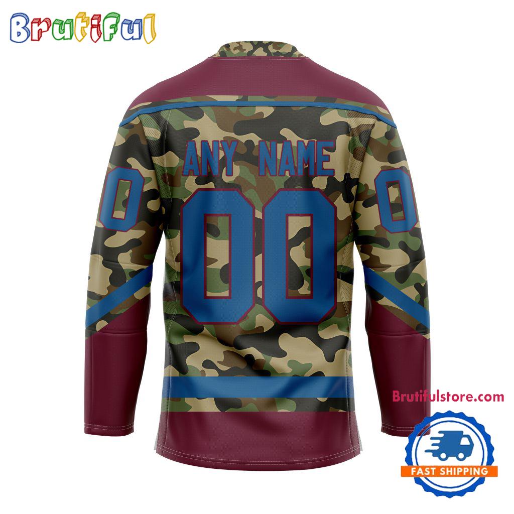 NHL Colorado Avalanche Camo Veterans Custom Hockey Jersey
