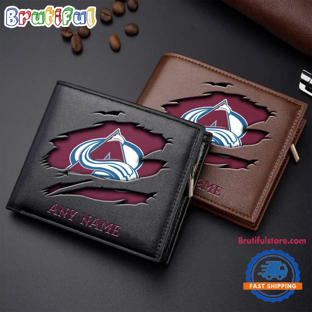 NHL Colorado Avalanche Custom Name Wallet, Hockey Team Design Men's Wallet
