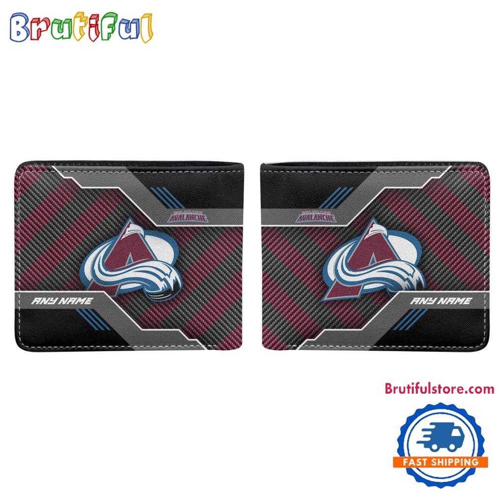 NHL Colorado Avalanche Hockey Logo Team Personalized Name Black Men's Wallet