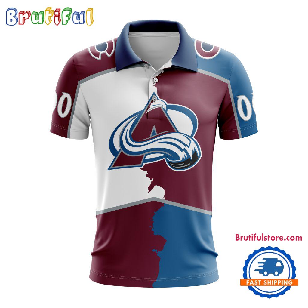 NHL Colorado Avalanche Personalize Home Mix Away Kits Polo Shirts
