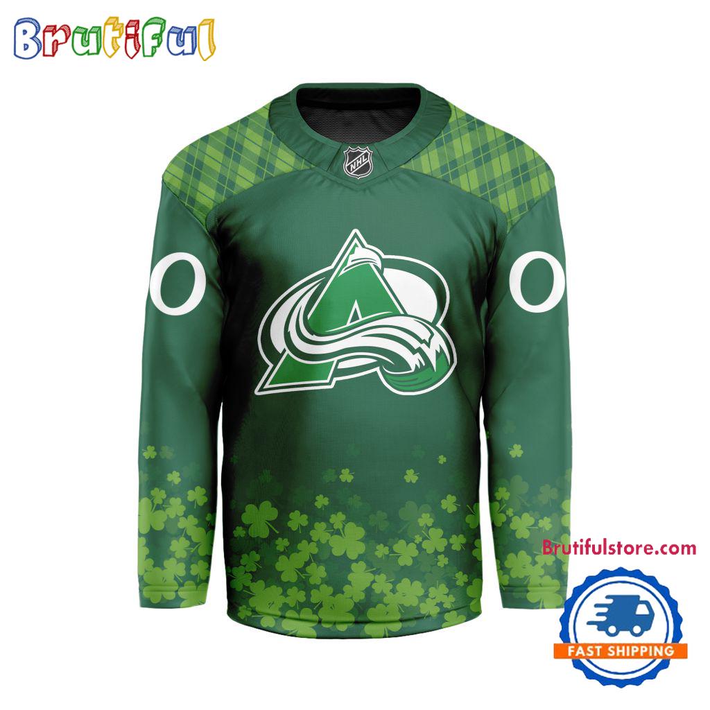 NHL Colorado Avalanche St.Patrick's Day New Design Hockey Jersey, NHL Patricks Day Jersey