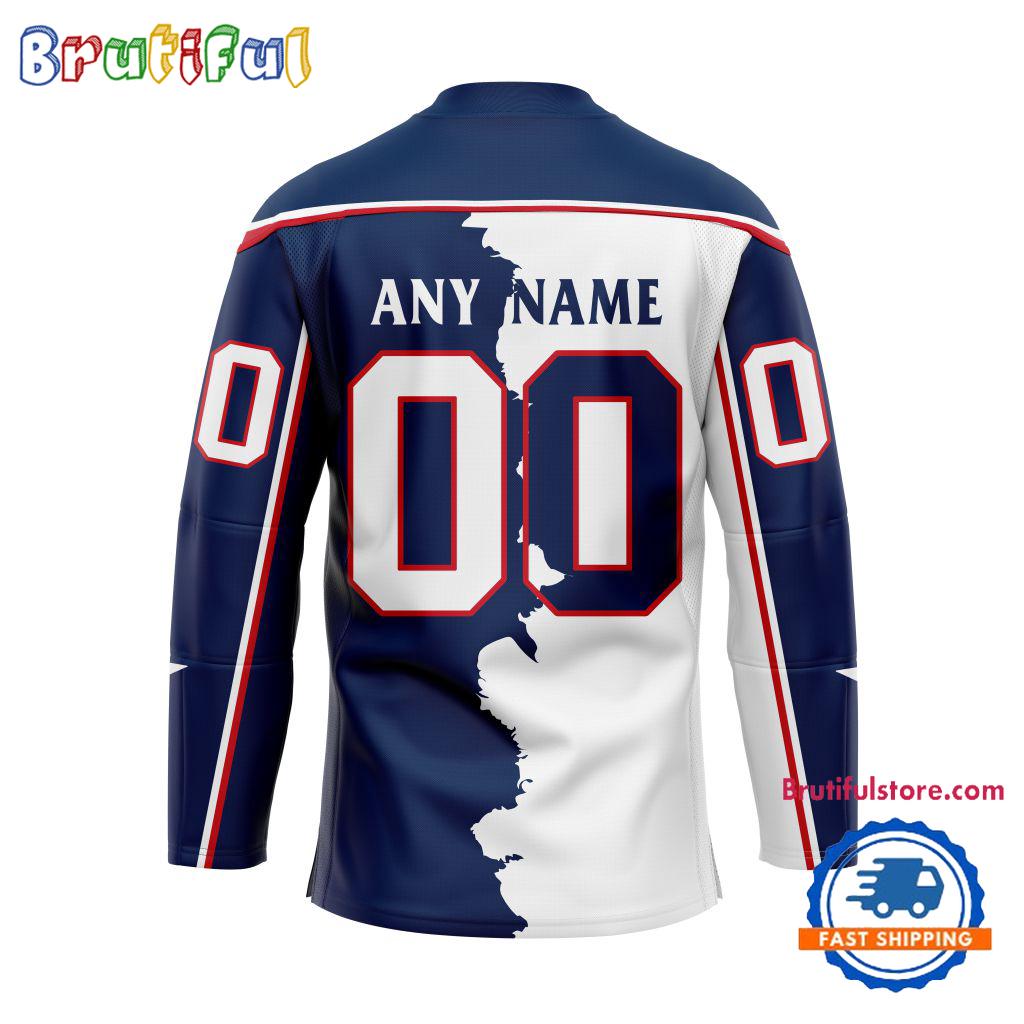 NHL Columbus Blue Jackets Home Mix Away New Design Hockey Jersey