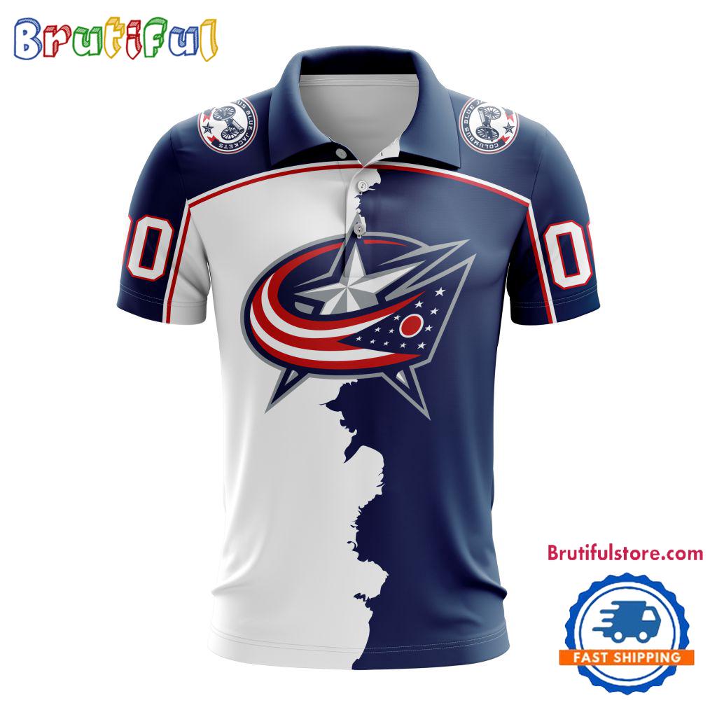 NHL Columbus Blue Jackets Personalize Home Mix Away Kits Polo Shirts