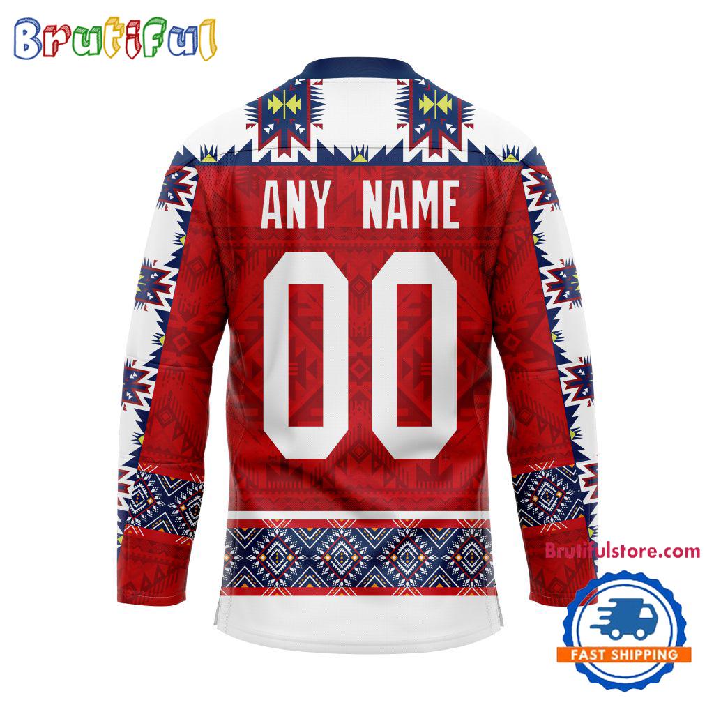 NHL Columbus Blue Jackets Personalized Native American Hockey Jersey