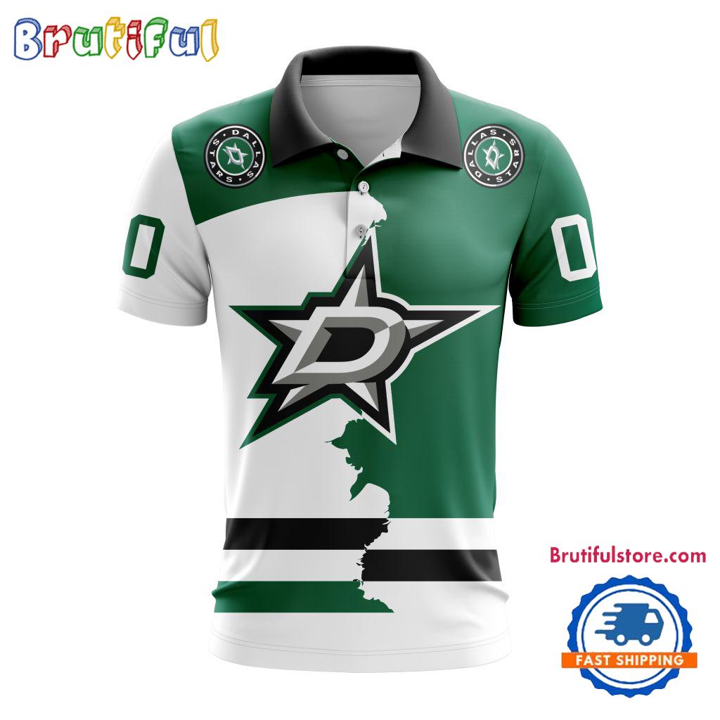 NHL Dallas Stars Personalize Home Mix Away Kits Polo Shirts