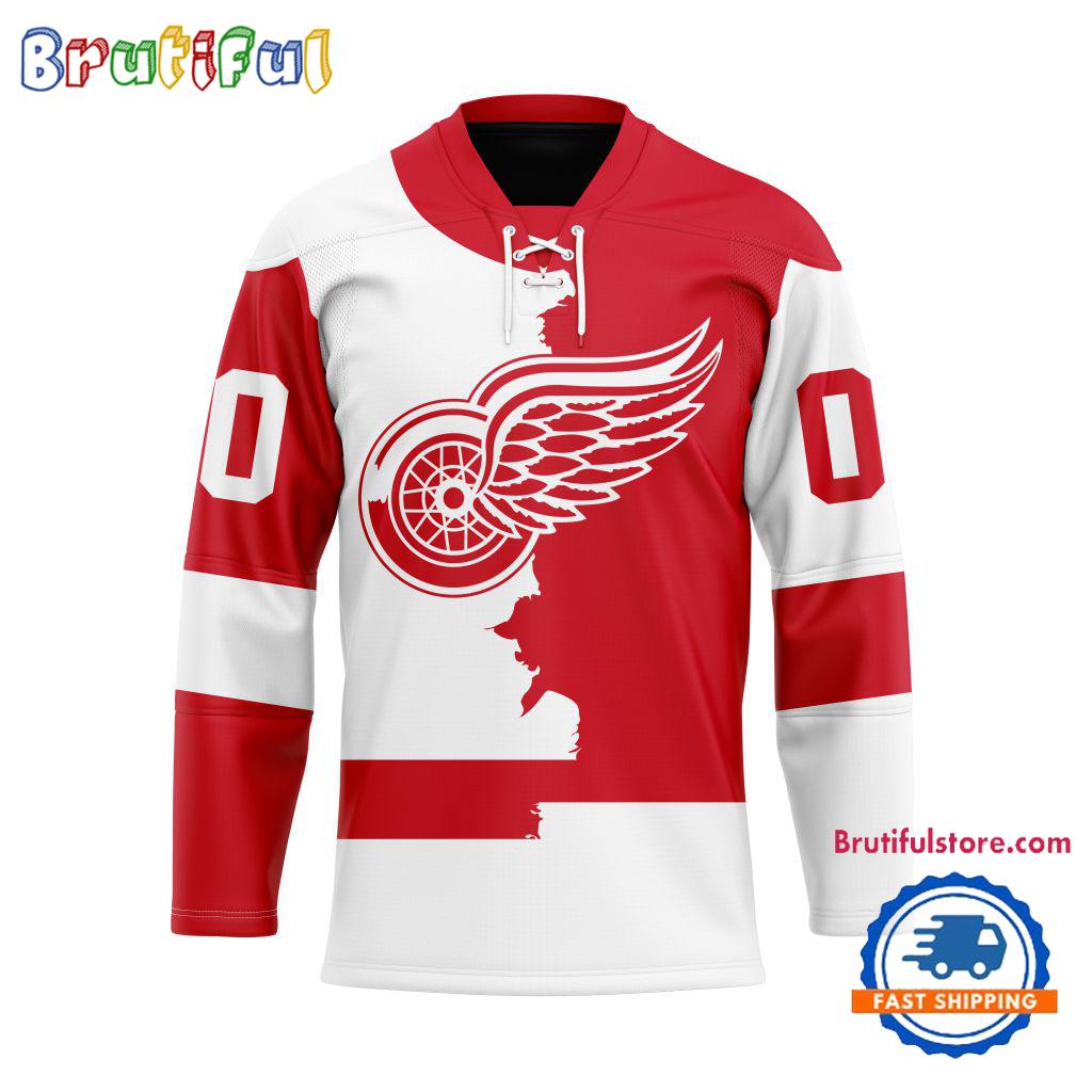 NHL Detroit Red Wings Home Mix Away New Design Hockey Jersey