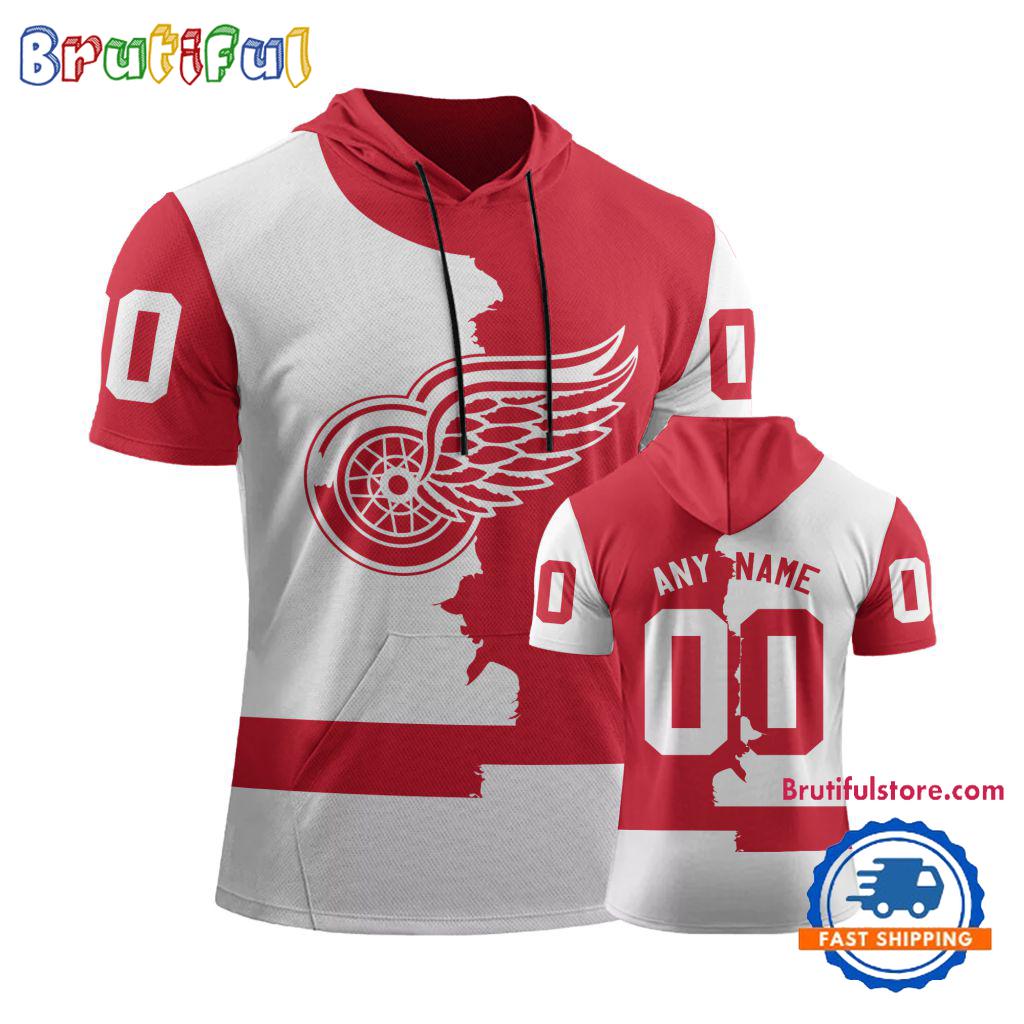 NHL Detroit Red Wings Special Home Mix Away Short Sleeve Hoodie