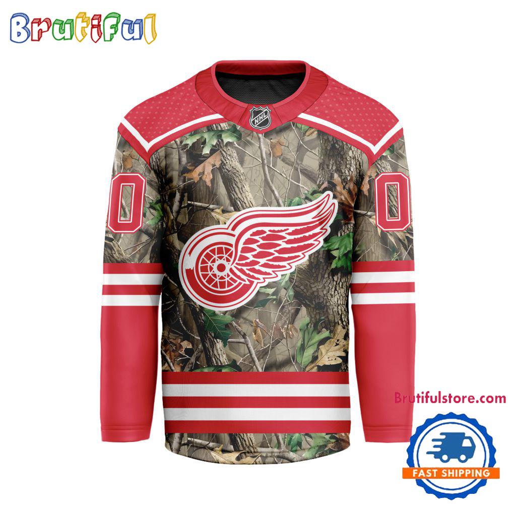 NHL Detroit Red Wings Special Realtree Camo Hunting Hockey Jersey