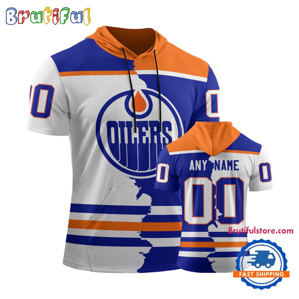 NHL Edmonton Oilers Special Home Mix Away Short Sleeve Hoodie