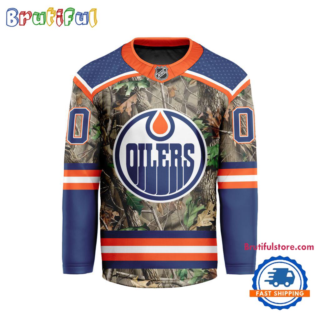 NHL Edmonton Oilers Special Realtree Camo Hunting Hockey Jersey