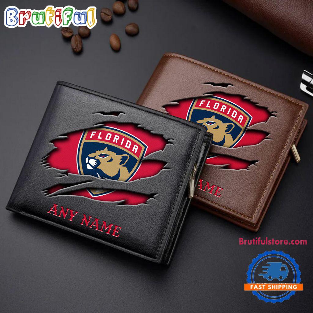 NHL Florida Panthers Custom Name Wallet, Hockey Team Design Men's Wallet