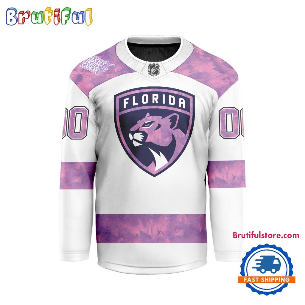 NHL Florida Panthers Personalized Hockey Fights Cancer Design Jersey