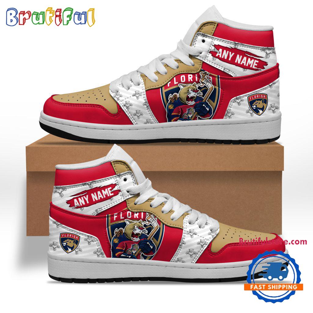 NHL Florida Panthers Team Mascot Design Air Jordan 1 Hightop Shoes