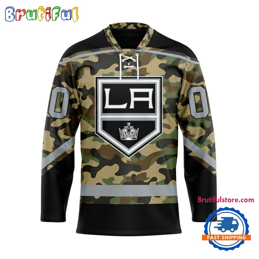 NHL Los Angeles Kings Camo Veterans Custom Hockey Jersey